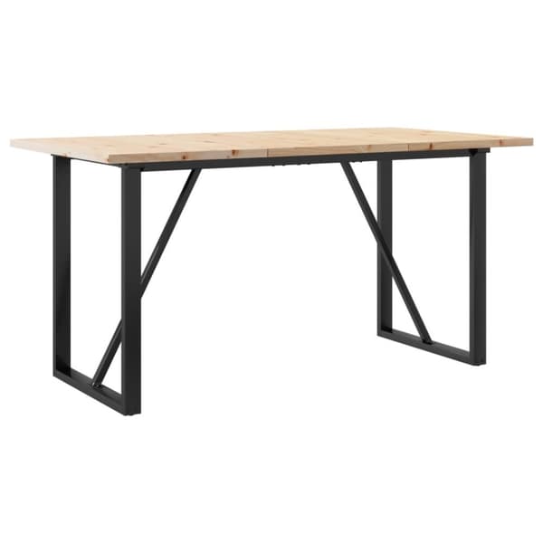 vidaXL Spisebord O-ramme 160x80x75,5 cm heltre furu og stål
