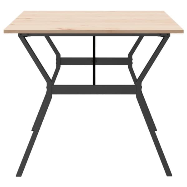 vidaXL spisebord 180x90x75 cm Y-stel massivt fyrretræ og støbejern