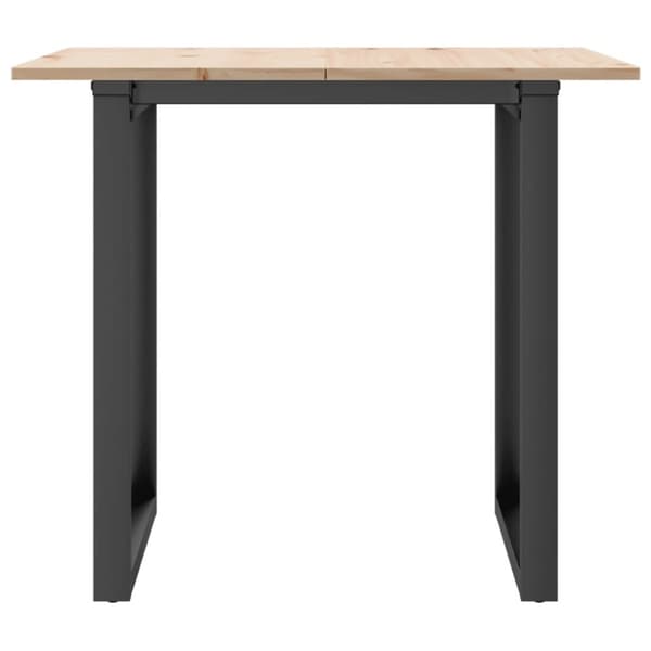 vidaXL spisebord 80x80x75 cm O-stel massivt fyrretræ og støbejern