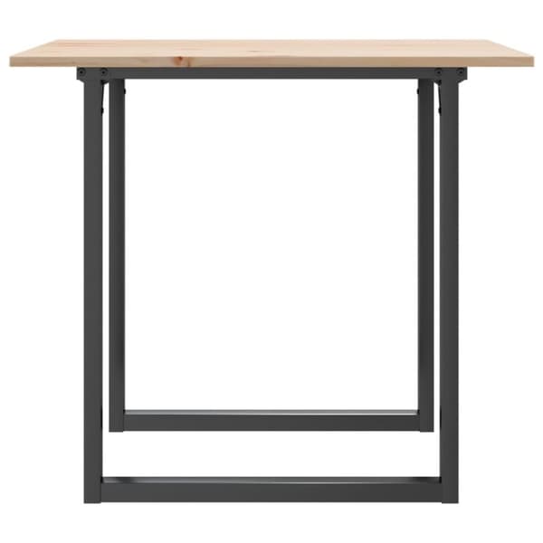 vidaXL spisebord 80x80x75 cm O-stel massivt fyrretræ og støbejern