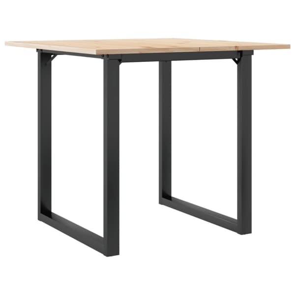 vidaXL spisebord 80x80x75 cm O-stel massivt fyrretræ og støbejern