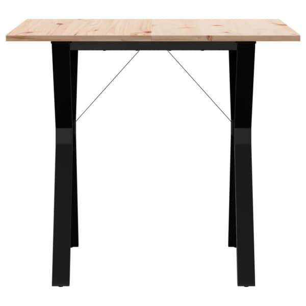 vidaXL Ruokapöytä Y-runko 90x90x75 cm täysi mänty ja terästä
