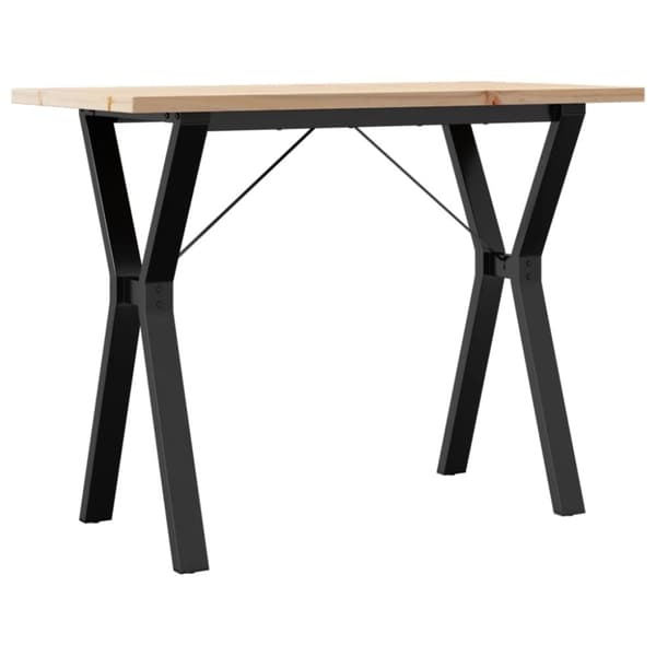vidaXL Spisebord Y-ramme 100x50x75,5 cm heltre furu og stål