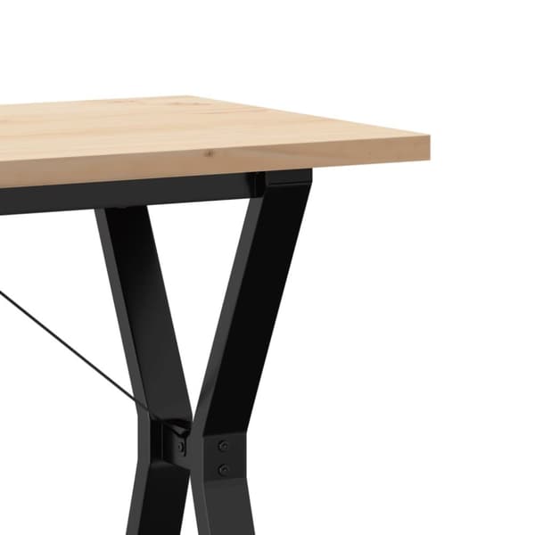 vidaXL Ruokapöytä Y-runko 100x50x75,5 cm täysi mänty ja terästä
