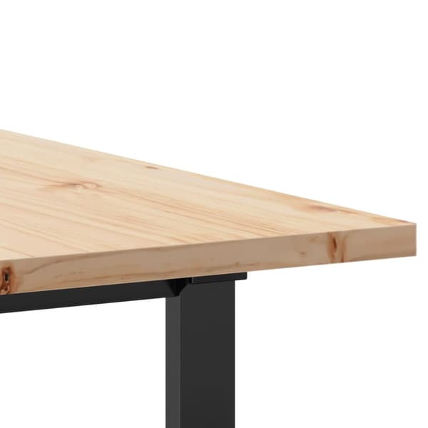 vidaXL spisebord 200x100x75,5 cm O-stel massivt fyrretræ og støbejern