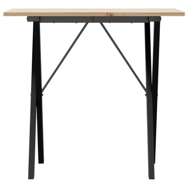 vidaXL Ruokapöytä X-runko 80x50x75 cm täysi mänty ja terästä