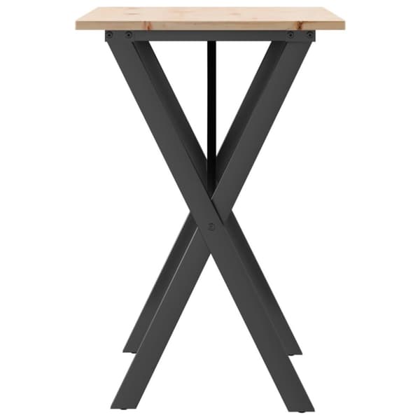 vidaXL Ruokapöytä X-runko 80x50x75 cm täysi mänty ja terästä
