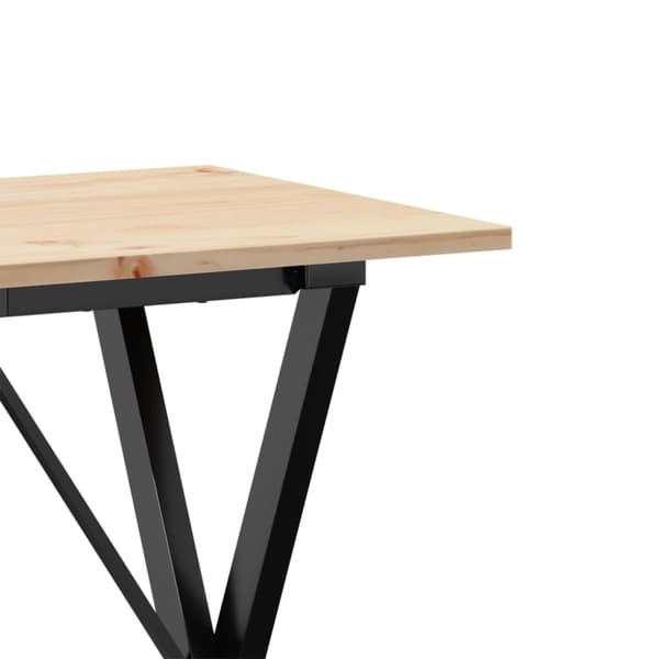 vidaXL Ruokapöytä X-runko 80x50x75 cm täysi mänty ja terästä