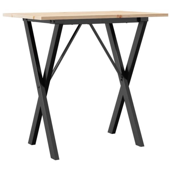 vidaXL Ruokapöytä X-runko 80x50x75 cm täysi mänty ja terästä
