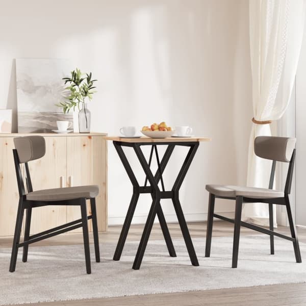 vidaXL spisebord 50x50x75 cm Y-stel massivt fyrretræ og støbejern