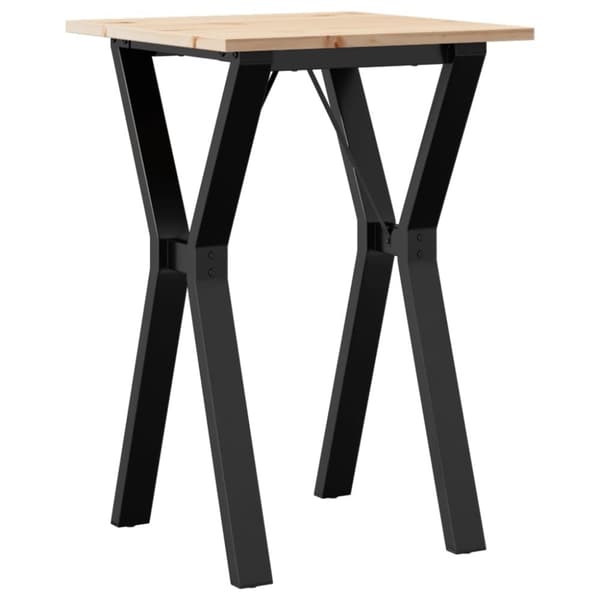 vidaXL spisebord 50x50x75 cm Y-stel massivt fyrretræ og støbejern
