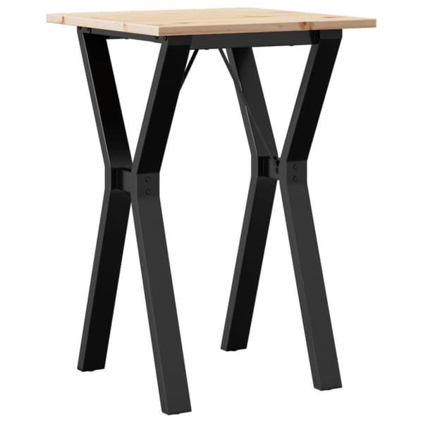 vidaXL spisebord 50x50x75 cm Y-stel massivt fyrretræ og støbejern