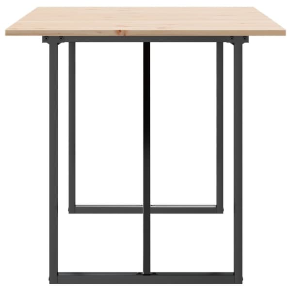 vidaXL spisebord 160x80x75 cm O-stel massivt fyrretræ og støbejern