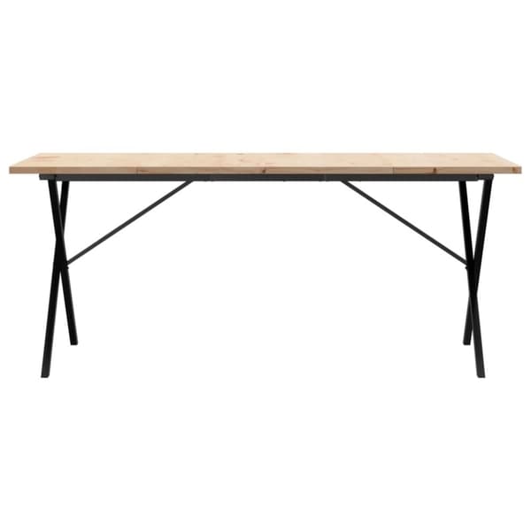 vidaXL Matbord X-ram 180x90x75,5 cm massiv furu och gjutjärn