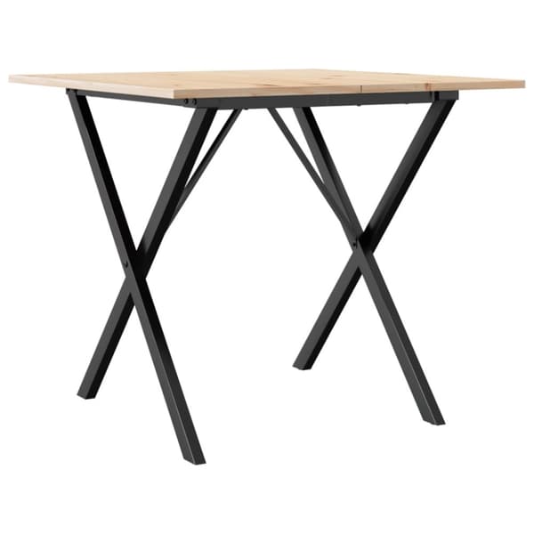 vidaXL Salongbord X-ramme 90x90x75 cm heltre furu og stål