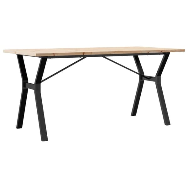 vidaXL Spisebord Y-ramme 160x80x75,5 cm heltre furu og stål