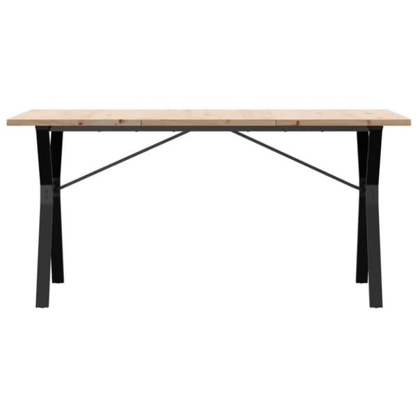 vidaXL Ruokapöytä Y-runko 160x80x75,5 cm täysi mänty ja terästä