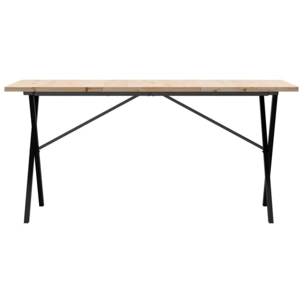 vidaXL Matbord X-ram 140x80x75,5 cm massiv furu och gjutjärn