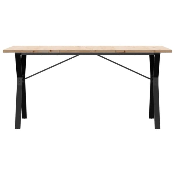 vidaXL Matbord Y-ram 140x80x75,5 cm massiv furu och gjutjärn