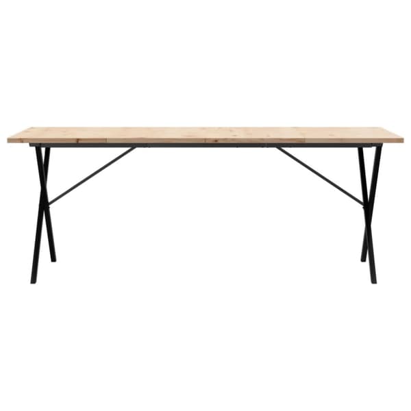 vidaXL Matbord X-ram 200x100x75,5 cm massiv furu och gjutjärn
