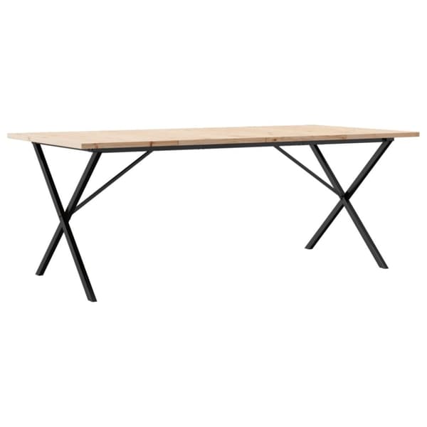 vidaXL Matbord X-ram 200x100x75,5 cm massiv furu och gjutjärn