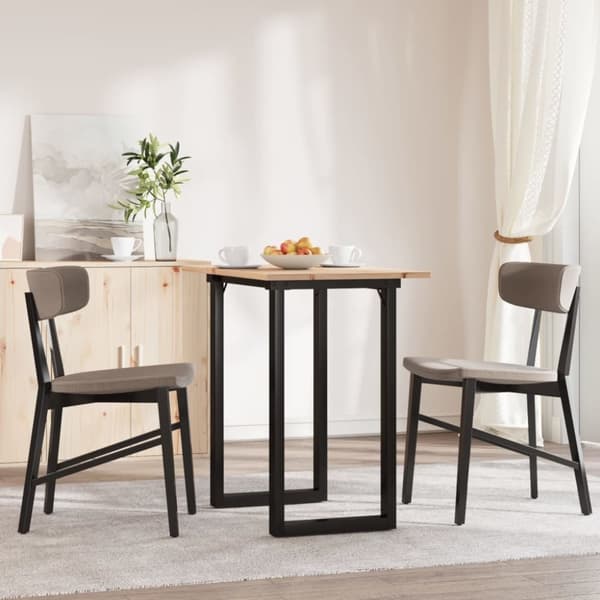 vidaXL Spisebord O-ramme 80x50x75,5 cm heltre furu og stål