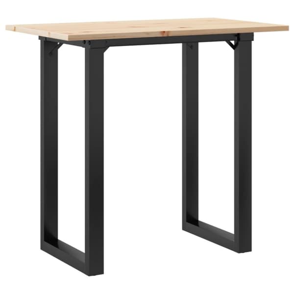 vidaXL Spisebord O-ramme 80x50x75,5 cm heltre furu og stål