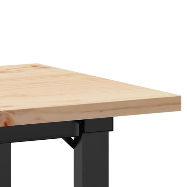 vidaXL spisebord 80x50x75,5 cm O-stel massivt fyrretræ og støbejern