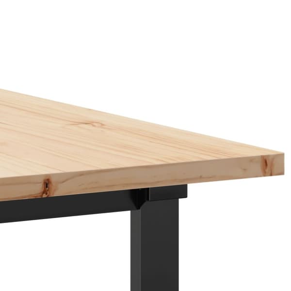 vidaXL Spisebord O-ramme 180x90x75,5 cm heltre furu og stål