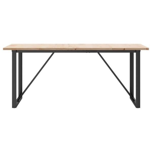 vidaXL spisebord 180x90x75,5 cm O-stel massivt fyrretræ og støbejern