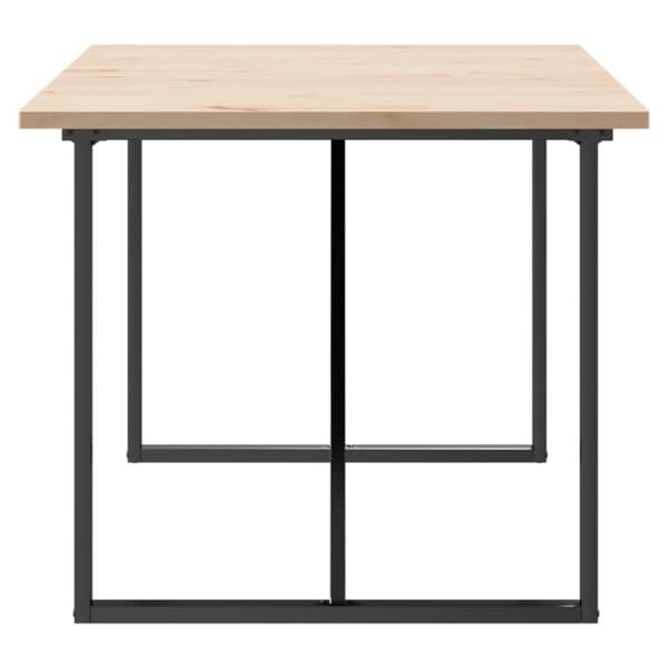vidaXL spisebord 180x90x75,5 cm O-stel massivt fyrretræ og støbejern