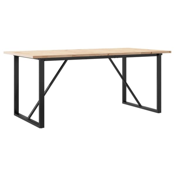 vidaXL spisebord 180x90x75,5 cm O-stel massivt fyrretræ og støbejern