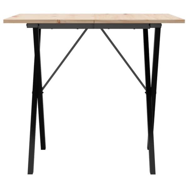vidaXL Matbord X-ram 80x80x75 cm massiv furu och gjutjärn