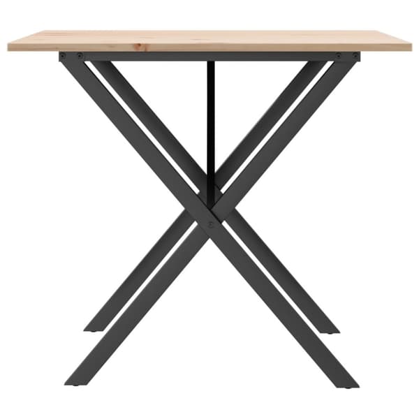vidaXL Matbord X-ram 80x80x75 cm massiv furu och gjutjärn