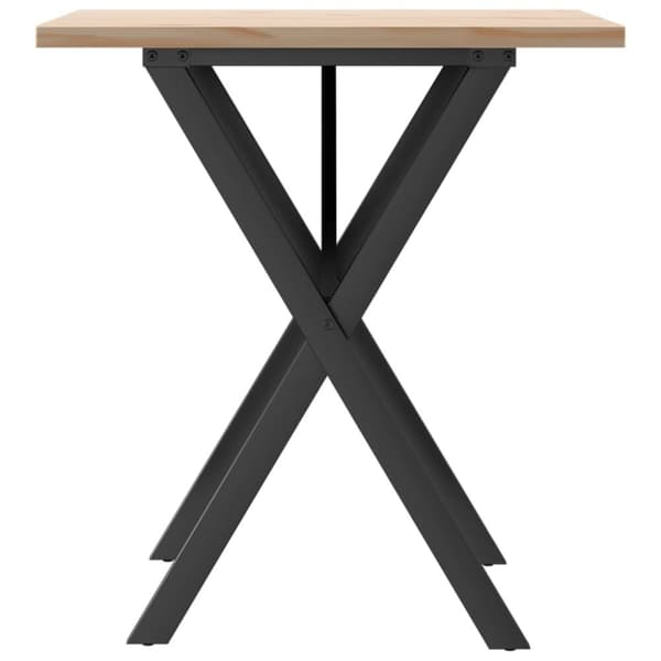 vidaXL Spisebord X-ramme 70x70x75,5 cm heltre furu og stål