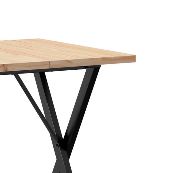 vidaXL Spisebord X-ramme 70x70x75,5 cm heltre furu og stål