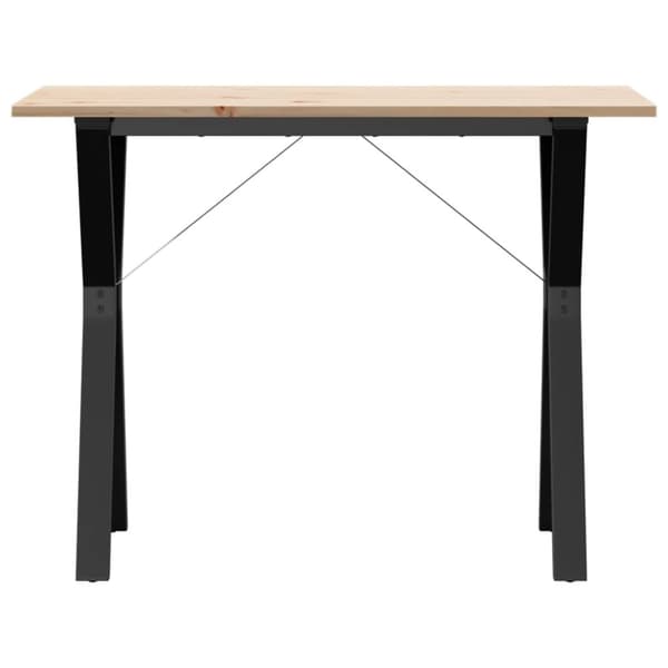 vidaXL Spisebord Y-ramme 100x50x75 cm heltre furu og stål