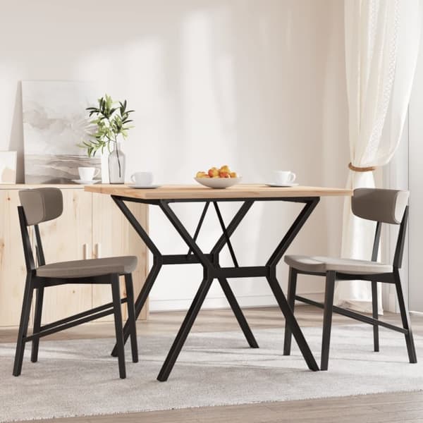 vidaXL Spisebord Y-ramme 90x90x75,5 cm heltre furu og stål