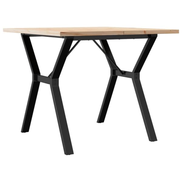 vidaXL Spisebord Y-ramme 90x90x75,5 cm heltre furu og stål