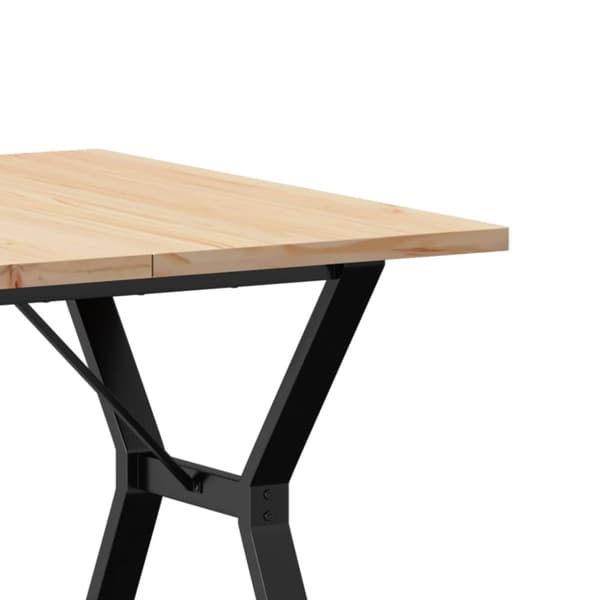 vidaXL Spisebord Y-ramme 90x90x75,5 cm heltre furu og stål