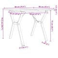 Miniatyrbilde 10 av 10: vidaXL Spisebord Y-ramme 90x90x75,5 cm heltre furu og stål