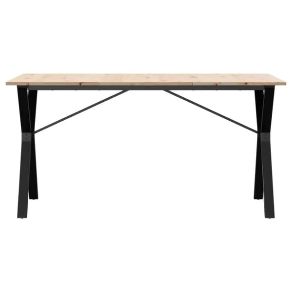 vidaXL Spisebord Y-ramme 160x80x75 cm heltre furu og stål