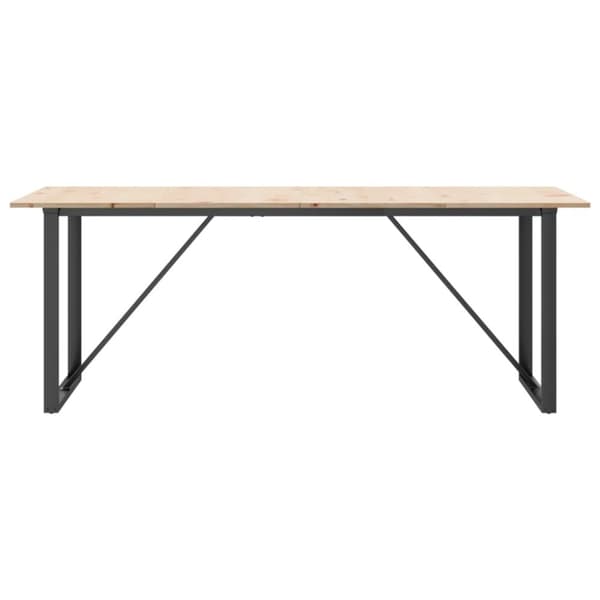 vidaXL Matbord O-ram 200x100x75 cm massiv furu och gjutjärn