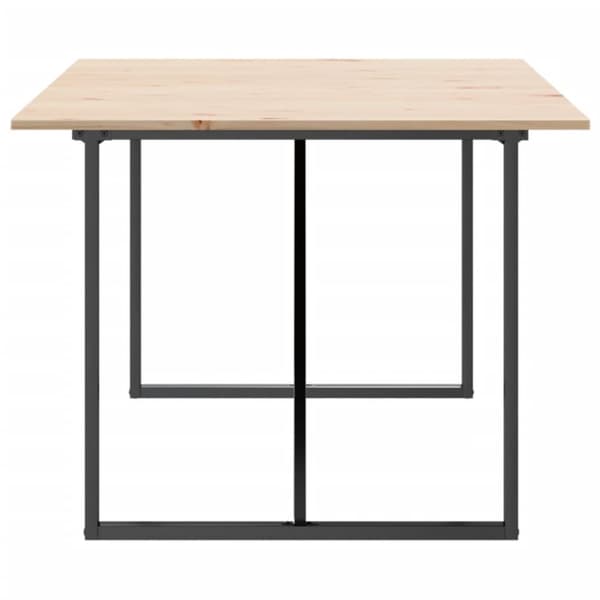 vidaXL Matbord O-ram 200x100x75 cm massiv furu och gjutjärn