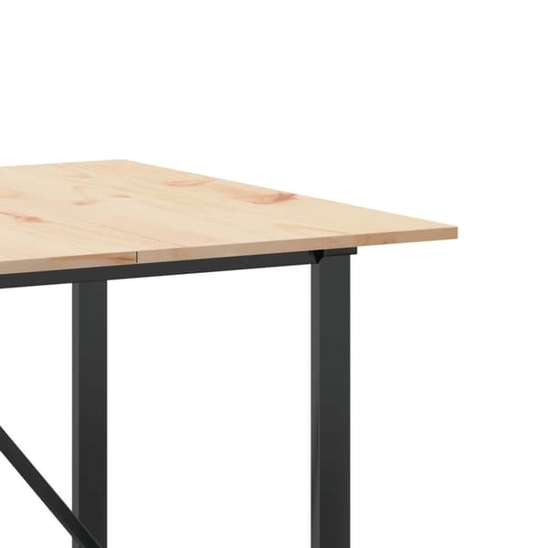 vidaXL Matbord O-ram 200x100x75 cm massiv furu och gjutjärn