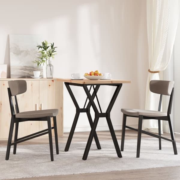 vidaXL spisebord 80x50x75,5 cm Y-stel massivt fyrretræ og støbejern