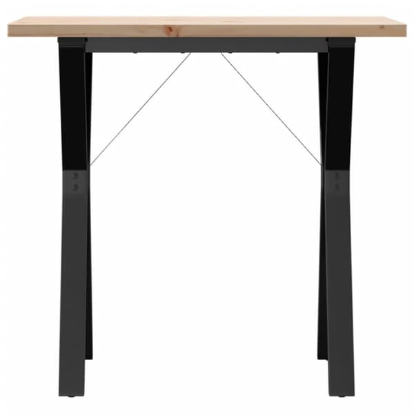 vidaXL spisebord 80x50x75,5 cm Y-stel massivt fyrretræ og støbejern
