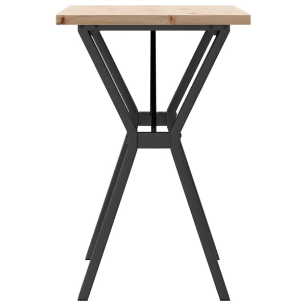 vidaXL spisebord 80x50x75,5 cm Y-stel massivt fyrretræ og støbejern