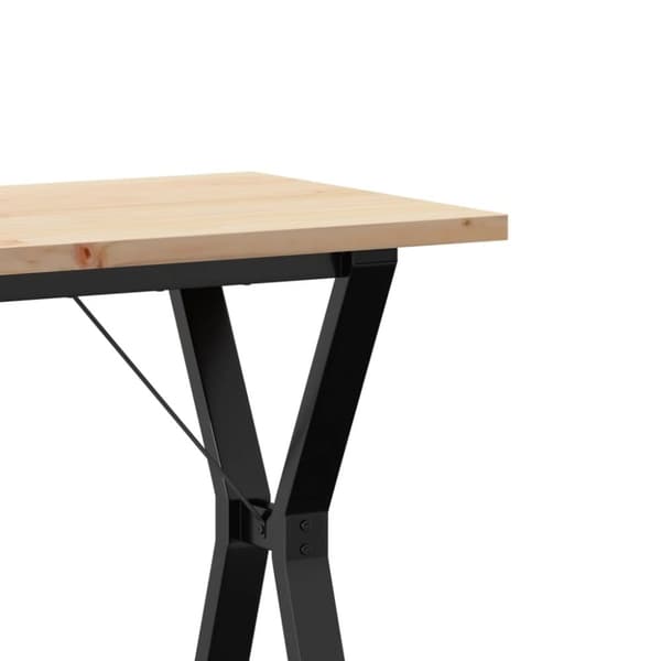 vidaXL spisebord 80x50x75,5 cm Y-stel massivt fyrretræ og støbejern