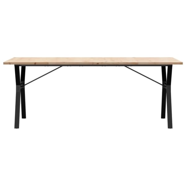 vidaXL spisebord 200x100x75,5 cm Y-stel massivt fyrretræ og støbejern